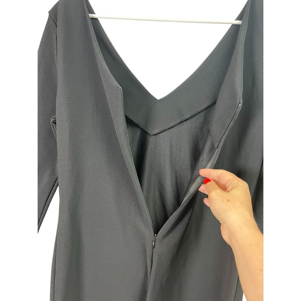Boston Proper V-Neck V-Back Dress 3/4 Sleeves Medium - Picture 6 of 9